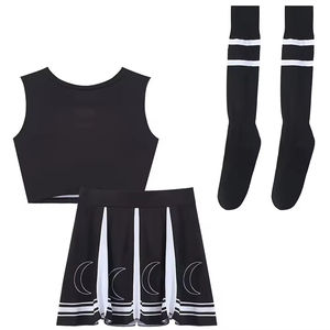 Uniforme de cheerleading All Star Academy à manches longues AB Crystal, vente en gros, uniformes de compétition de cheerleading noirs - Product Image 6