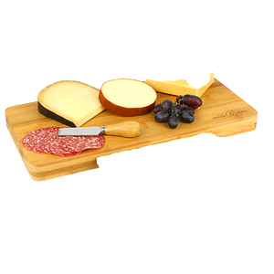 Planche à découper en bambou Falak World Export FWE-0011, très vendue, pour fromage et fruits, avec couteaux, forme rectangulaire, épaisseur 3 cm - Product Image 1