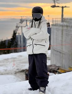 Pantalon de ski cargo noir pour femme, imperméable, avec cordon de serrage, isolation Primaloft, Gore-Tex, vêtements de neige pour l'extérieur - Product Image 2