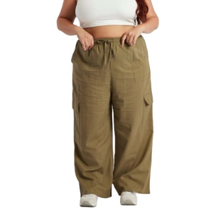 Plus Size style Breathable Best Quality Women Cargo Trousers best Sustainable OEM Service Customizable logo Women Cargo Trouser - Product Image 2