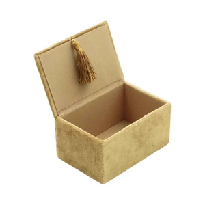 Boîte à bijoux rectangulaire en toile brodée de perles florales faites à la main, décoration d'intérieur - Product Image 1
