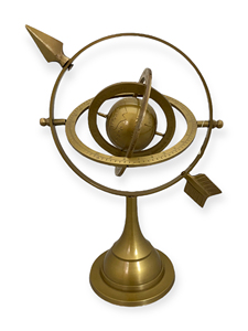 Esfera Armilar de Latón Antiguo, Globo Terráqueo Único, Decoración Astronómica Celestial Vintage para Escritorio, Regalo Coleccionable, Artesanía Tajdaar - Product Image 2