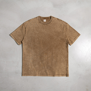 T-shirt Homme 100% Coton Biologique Surdimensionné Délavé Effet Vieilli Haute Qualité Séchage Rapide Impression Personnalisée Logo Vintage Décontracté Lavage Acide - Product Image 4
