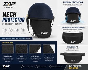 ZAP Cricket Helmet Neck Protector Junior Size Lightweight <b>Foam</b> <b>Padded</b> Neck Guard Universal Fit Protection Gear Best Selling - Product Image 4