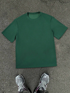 T-shirt décontracté et élégant pour homme, tendance estivale, à manches courtes, coupe ample, col rond, grande taille, 100 % coton, imprimé sur le devant - Product Image 5
