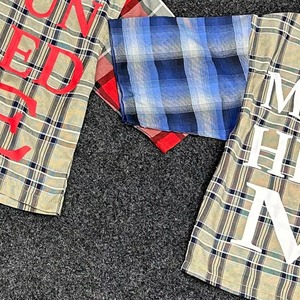 Chemise à manches longues à carreaux Munyun Healed Me pour homme, coupe classique, en coton tissé, avec bordure contrastée et imprimé, style décontracté - Product Image 5