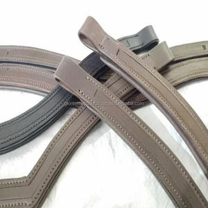 Banda de ceja de caballo de cuero acolchado de canal vacío en forma de V de onda personalizada hecha a mano de gran tamaño - Product Image 1