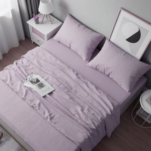 Branded Dealer Offers Unmatched Quality 135 GSM Fabric Density 4 Pcs Polyester Bedsheet Set at Reasonable Market Price - Product Image 1