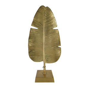 Desktop Sculpture <b>Figure</b> Ornaments Gold Plated Metal Leave Abstract Sculpture on Base Home and Office Decorative - Product Image 1