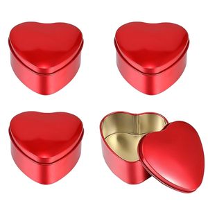 Boîte en métal en forme de cœur pour la Saint-Valentin avec couvercle, conteneur de rangement rouge en forme de cœur, pot vide pour la fabrication de bougies, cadeau de mariage, bricolage - Product Image 3