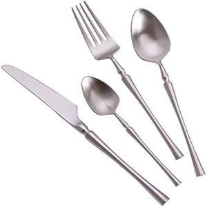 Ensemble de couverts en acier inoxydable plaqué or, design classique, finition miroir, manche long, durable, pour les occasions de mariage - Product Image 4