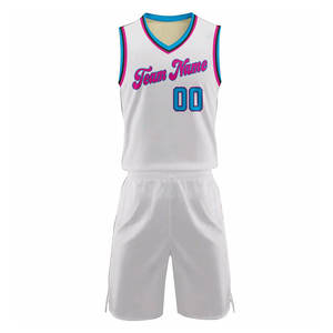 Conjunto de Uniforme de Baloncesto Personalizado, Camiseta Blanca sin Mangas con Cuello en V y Estampado del Nombre del Equipo, Secado Rápido y Transpirable para Adultos Unisex - Product Image 1