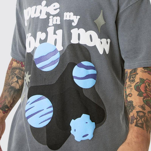 Camiseta de hombre con estampado puff y logotipo personalizado, hecha en Pakistán, nueva camiseta al por mayor para hombre, muy vendida. - Product Image 3