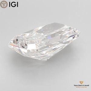 Diamante cultivado en laboratorio CVD con forma radiante, color E, claridad VVS1, certificado IGI, 3.50 quilates, para centro de anillo llamativo. - Product Image 3