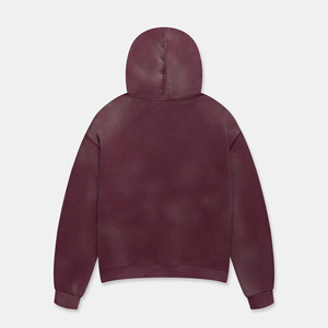 Sweat à capuche zippé décontracté vintage délavé à l'acide en coton épais streetwear thermique oversize pour homme hiver 2026 - Product Image 6