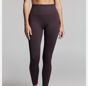 Leggings de yoga taille haute sans couture, longueur intégrale, couleur unie, pantalon de fitness pour femme, élasthanne, nylon, taille élastique - Product Image 1