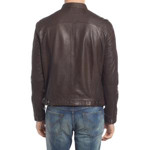 Custom <b>Men's</b> Sheep Skin Fashion Leather Jacket with Stand Collar Made in Pakistan jacket for <b>men</b> - Product Image 4