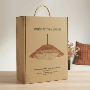 Pantalla de Lámpara Redonda de Ratán, Hecha a Mano, Tejida Naturalmente, para Sala de Estar, Dormitorio, Cocina, Decoración Boho para el Hogar - Product Image 3