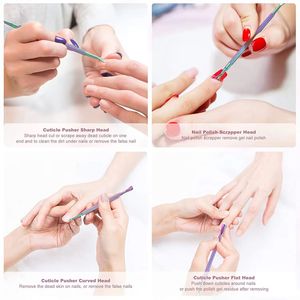 ชุดเครื่องมือดันหนังกำพร้าเล็บสแตนเลสแบบสองด้าน ใช้ซ้ำได้ สำหรับดูแลเล็บมือ หัวคู่ แม่นยำ - Product Image 3