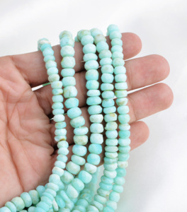 Cuentas facetadas de ópalo azul natural de 6 mm a 7 mm, cuentas facetadas de ópalo azul natural para la elaboración de joyería fina, piedra preciosa - Product Image 3