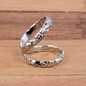 SHYAM JEWELRS Luxury Unisex 925 Sterling Silver Silver Plated Zig-Zag Splint <b>Ring</b> <b>Adjustable</b> Arthritis Joint Support Everyday - Product Image 2