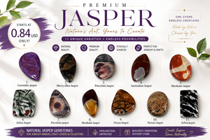 Cabujones de Jaspe Natural al por Mayor: Lavanda, Merry Ellen, Porcelana, Mookaite, Oceánico, Zebra para Fabricación de Joyas - Product Image 2