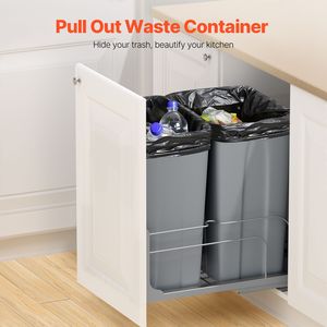 Contenitore per Rifiuti da Cucina a Doppio Scomparto da 50 QT X2, Bidone Estraibile Resistente con Kit per Riciclaggio Intelligente, Capacità 30L - Product Image 2
