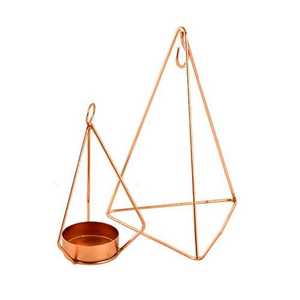 Portavelas Geométrico de Hierro para Velas de Té, Soporte Metálico Geométrico Colgante para Centro de Mesa, Decoración de Bodas y Fiestas - Product Image 3