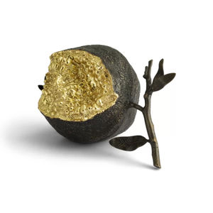 Escultura de Aluminio Inspirada en la Granada, Decoración Natural Moderna, Tema Dorado y Negro, Figura de Fruta para Mesa de Comedor, Decoración del Hogar Hecha a Mano - Product Image 6