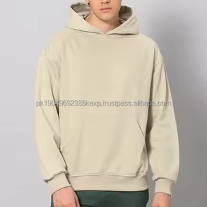 Offre Spéciale coupe régulière sweats à capuche pour hommes sans ficelle bleu 360 grammes français éponge solide vêtement coton hommes à capuche logo personnalisé marque - Product Image 5