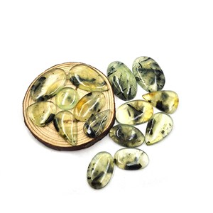 Lote de gemas sueltas de prehnita natural en forma de cabujón, de 12-40 mm, para la elaboración de joyería artesanal. - Product Image 3
