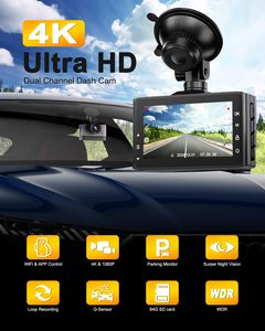 กล้องติดรถยนต์ 4K หน้า-หลัง แบบคู่ หน้าจอ IPS <span class=keywords><strong>3</strong></span> นิ้ว ไร้สาย พร้อมระบบมองเห็นในเวลากลางคืน - Product Image 2