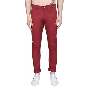 Eco -Friendly Daily usage High Wait Solid Color Men's Stylish Casual Chino Pants Stylish Fashionable Solid Chino Pants For Men - Product Image 1