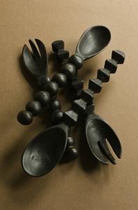 Ensemble de cuillères à salade en résine, écologiques, compatibles lave-vaisselle et micro-ondes, personnalisées, faites à la main - Product Image 5