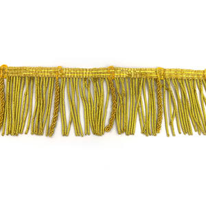 Frange en fil métallique doré, garniture décorative à pompons métalliques pour vêtements, frange de 4 cm de long avec gros bouillon pour uniformes de cérémonie - Product Image 3