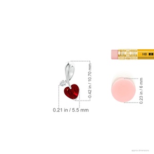 14K 18K Solid Gold Natural Heart-Shaped <b>Red</b> Ruby <b>Ribbon</b> Style Pendant With Diamond Classic Fine Jewelry Anniversary Gift For Her - Product Image 4
