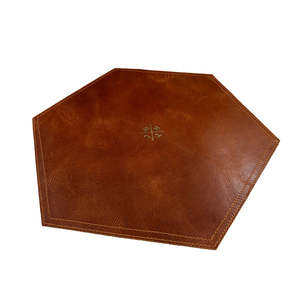 Set de 4 dessous-de-plat en cuir véritable et cuir végétalien, forme irrégulière, écologiques et imperméables, pour une touche de luxe - Product Image 3