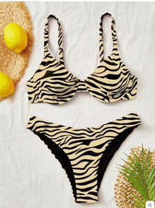 Women Solid <b>Bikini</b> Set Crossed Halter Triangle Bra <b>Push</b> <b>up</b> <b>Top</b> Cheeky Bottoms Two Piece Swimwear Quick Dry Seamless Spandex - Product Image 2