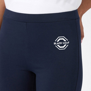 Custom Logo Women's High Waist Full Length Leggings Solid Color Stretch Knitted Fabric With Logo Print All Seasons Wear - Product Image 3
