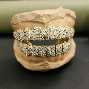 Grillz de luxe personnalisés avec diamants véritables et matériau solide pour hommes et femmes, prix de gros - Product Image 5