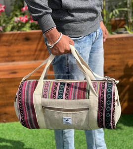 Nouveau sac polochon en chanvre fait à la main Style Boho Hippie sacs de week-end de nuit Offre Spéciale écologique coton matériel voyage bagages sacs - Product Image 4