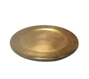 Assiette de présentation ronde en métal avec incrustation dorée et motif glamour gravé pour la décoration de table de fête - Product Image 2