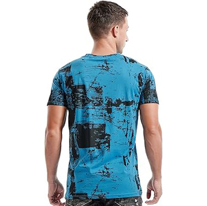Red Black Paint Splash Grunge Crew Neck Men's Tee <b>Shirt</b> Wholesale Europe Hip Hop Style - Product Image 5