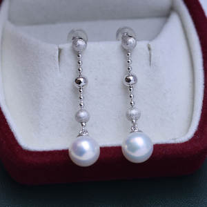 Pendientes Colgantes de Plata S925 con Perlas de Agua Dulce de 6-7mm, Luz Intensa, Populares, para Transmisiones en Vivo - Product Image 4