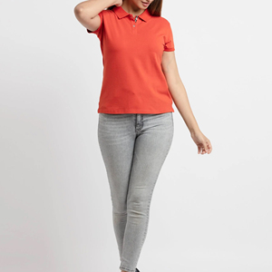 เสื้อโปโลผู้หญิงขายส่งจำนวนมาก สั่งทำได้ สีพื้น แขนสั้น ทรงเข้ารูป แฟชั่น ราคาถูก - Product Image 4
