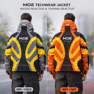 Trendy Lightweight Custom Water Reactive Camouflage <b>Camo</b> Zip up Outdoor Waterproof Windproof Windbreaker Hoodie <b>jacket</b> for <b>men</b> - Product Image 5