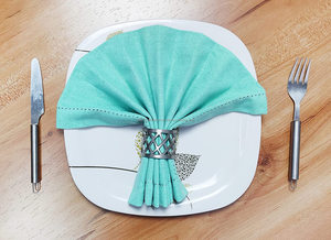 Rond de serviette multifonctionnel de haute qualité conçu sur mesure porte-serviettes en fonte d'aluminium décoratif support de tissu en argent mariages - Product Image 6