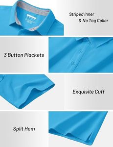 Men's Short Sleeve Cotton Polo <b>Shirt</b> Classic Fit Casual <b>Collared</b> <b>T</b>-<b>Shirt</b> - Product Image 6