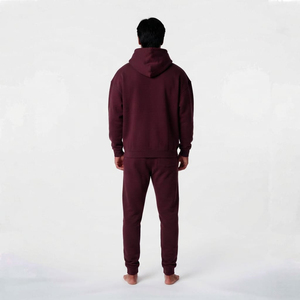 Hawk Eye Sports – Ensemble de survêtement zippé vierge, style dernière génération, en molleton technique épais, deux pièces pour homme, couleur bordeaux, 100 % coton - Product Image 2