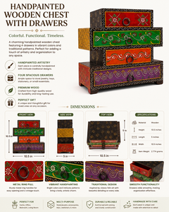 Handcrafted Wooden 4 <b>Drawer</b> <b>Storage</b> Organizer Decorative Jewelry Cabinet Multi <b>Drawer</b> <b>Storage</b> <b>Box</b> - Product Image 5